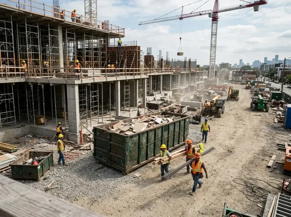 commercial-construction-site-w-002 — frequently asked questions, Low Cost Construction Dumpster Rental in Buffalo, MN